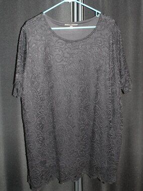 Jessica London Women's Black Lace Tunic - 22/24